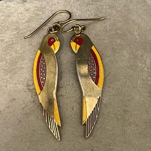Vintage “Perico” Parrot Earrings by Laurel Burch